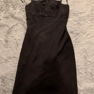 Vintage Nouveau Black Sequin Party Dress